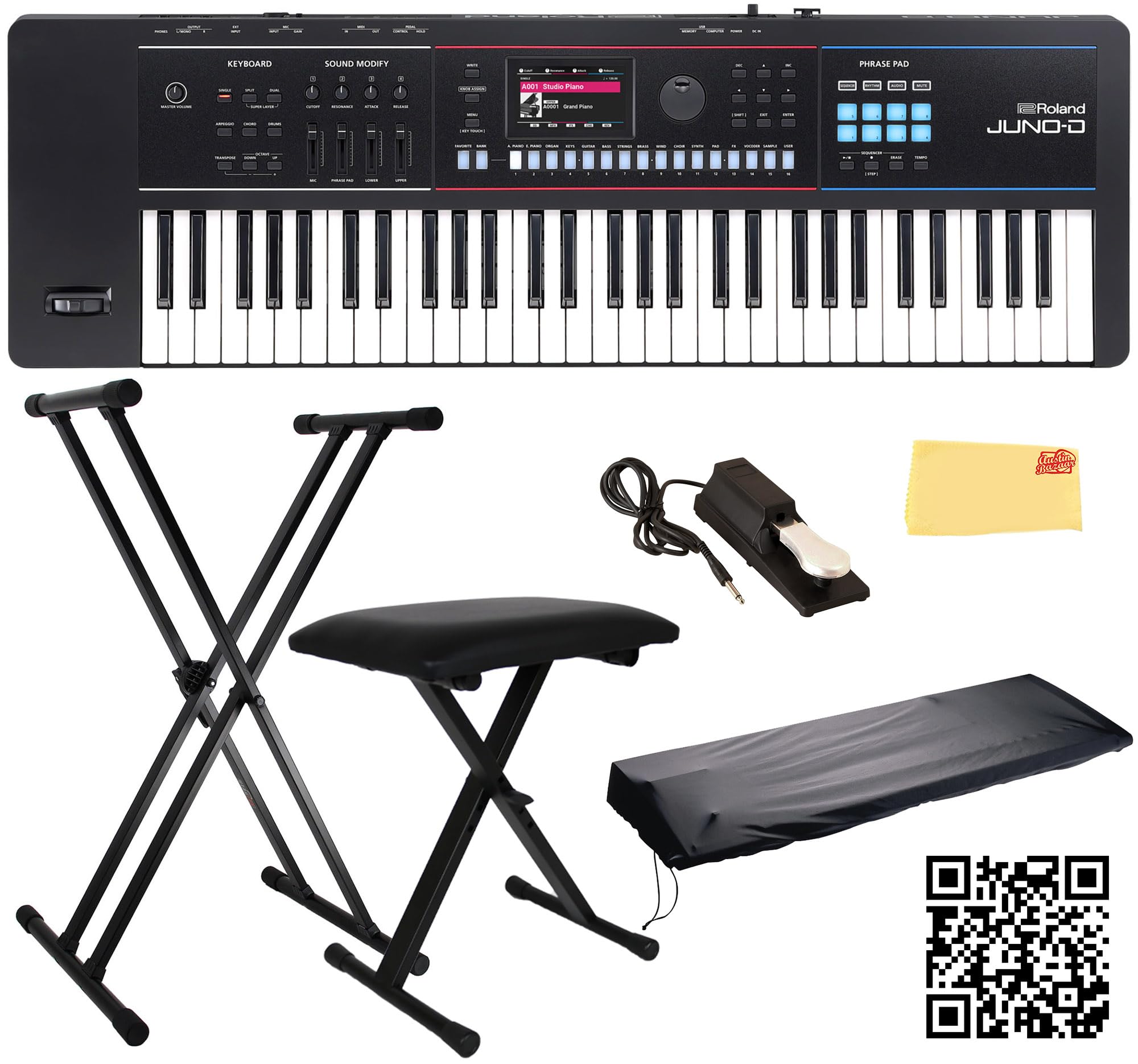 Roland JUNO-D6 Synthesizer for Guitarists with Adjustable Stand and Sustain Pedal
Roland JUNO-D6 SynthesizerBundle for B